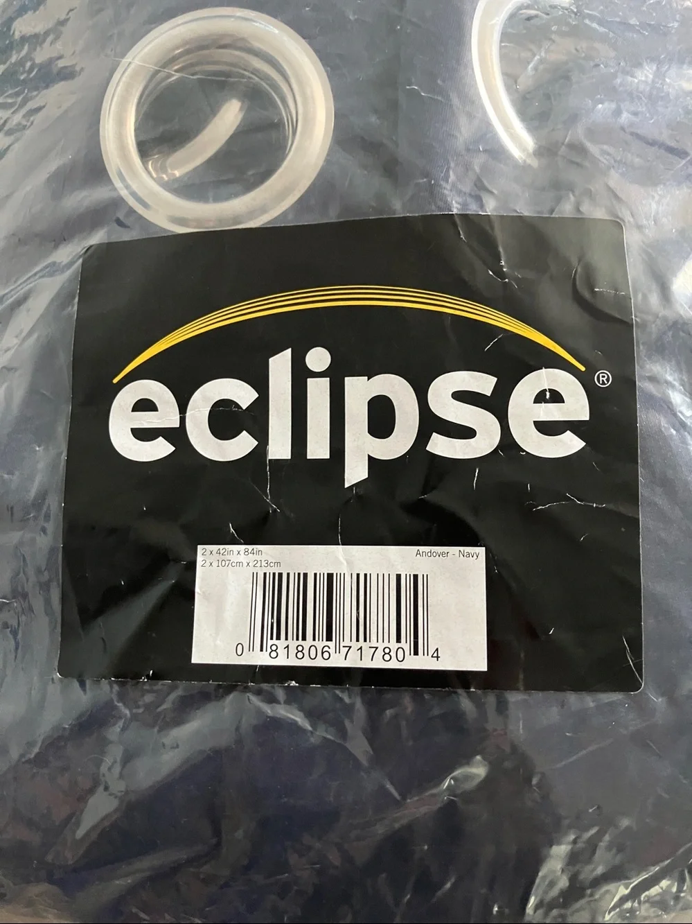 NEW-ECLIPSE Andover - Solid Thermal Triple Weave Blackout Curtains | Navy Blue